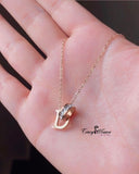 Stainless Rose Gold D-Shape Necklace – Elegant & Modern Design