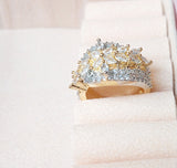 Fancy Golden Ring And White Stone