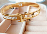 Charming LV with Stone Golden Bangle