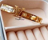 Charming LV with Stone Golden Bangle