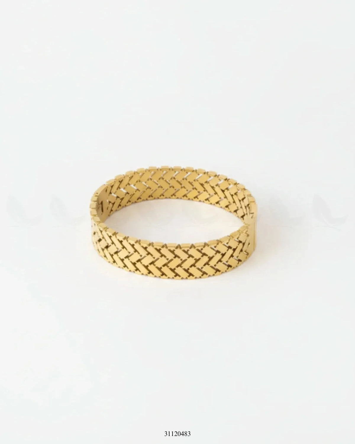 Golden Herringbone Bangle