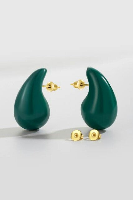 Green  Water Drop Design Earring