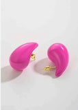 Pink Water Drop Design Earring