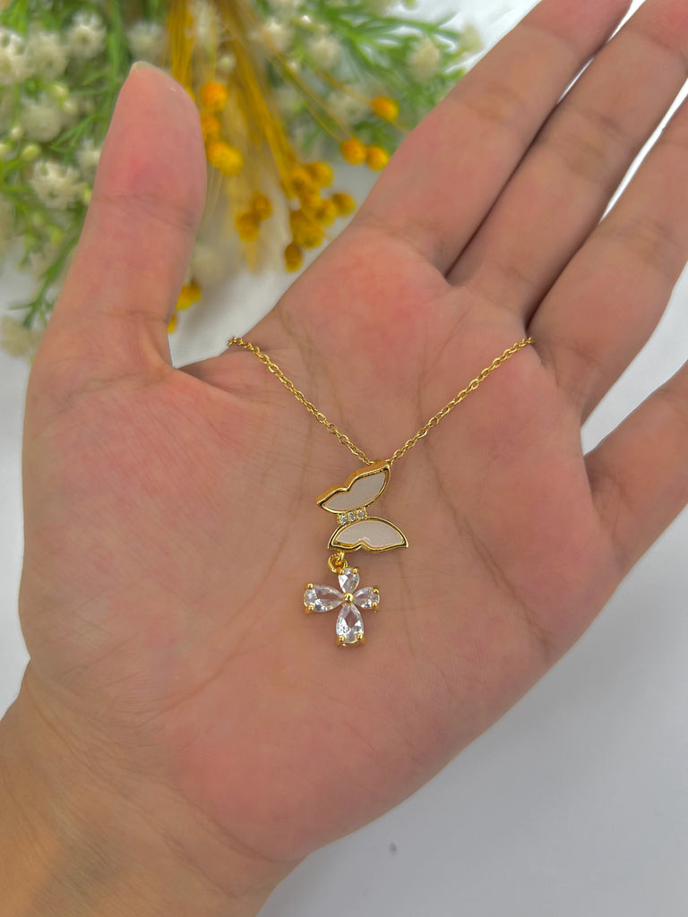 Golden Double Butterfly necklace