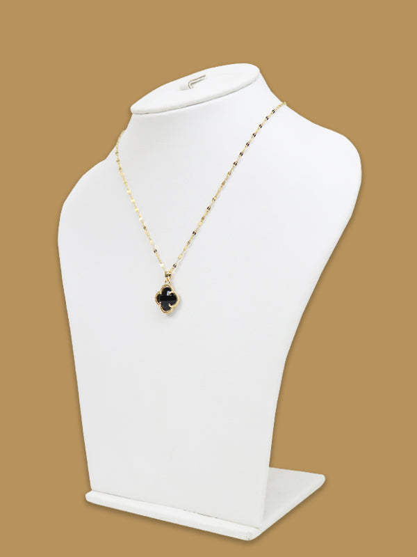 Stainless Golden necklace with black stine