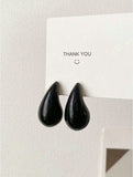 Black Water Drop Design Earring