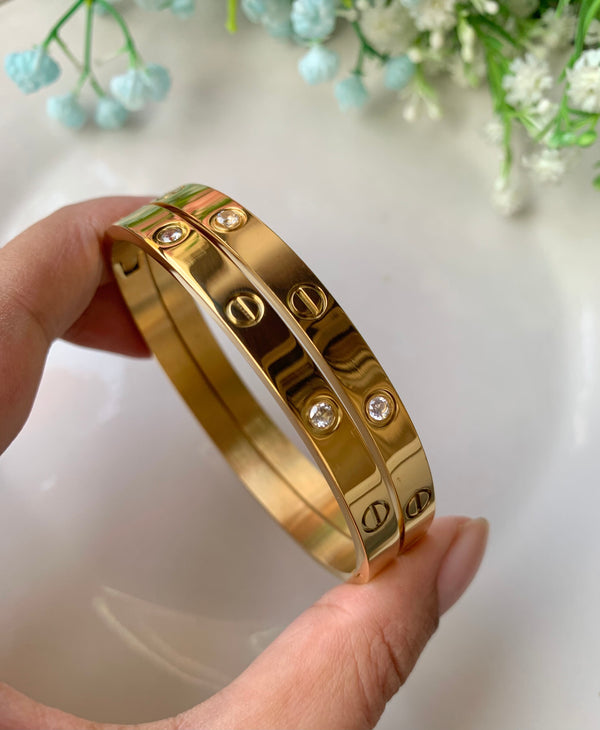 Gold Stone Bangle | Jewelry Store | Jewelry Shop - Crazy Women