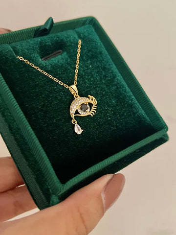 Stainless Golden Eye Necklace