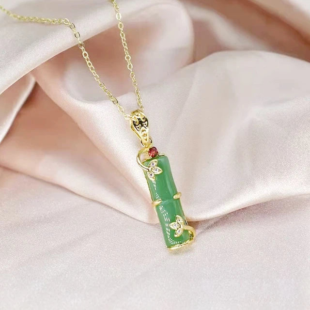 Necklace For Women Men Green Stone Necklace Charm Necklace