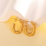 Stainless steel Gold Chunky Half Hoops Earrings