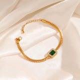 Emerald Snake Bracelet – Luxurious Green Stone Bangle