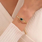 Emerald Snake Bracelet – Luxurious Green Stone Bangle