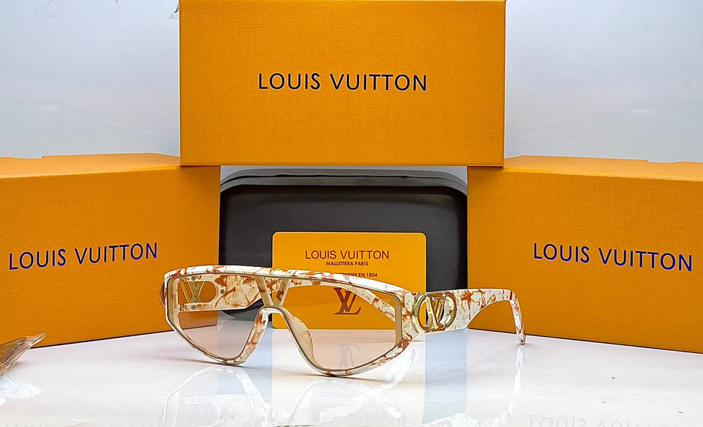 LV White and Brown Marble Design