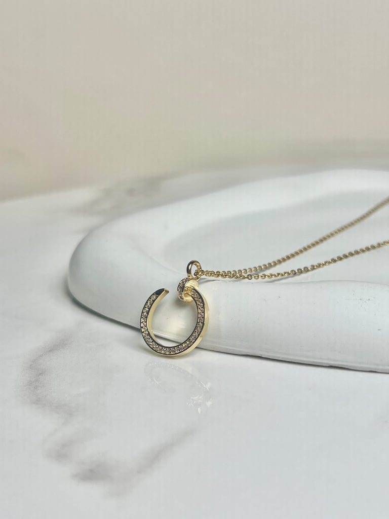 Stainless Hollow Circle Golden Necklace
