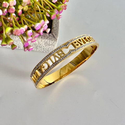 Stainless Golden BVLG Bangle   | Jewelry Store | Jewelry Shop