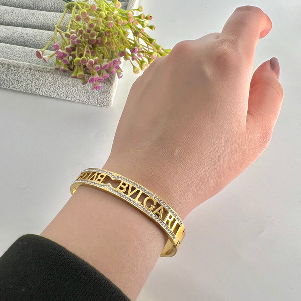 Stainless Golden BVLG Bangle   | Jewelry Store | Jewelry Shop