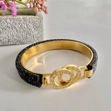 Double Circle Fancy Thick Bangle  | Jewelry Store | Jewelry Shop