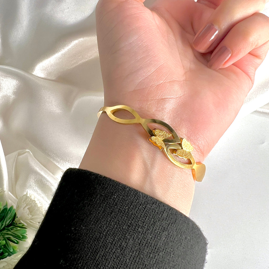 Stainless Golden Small Butterfly Bracelet