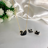 Stainless Swan Earring and Necklace Set
