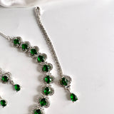 AD Necklace Set Zircon Green
