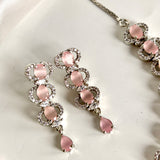 AD Necklace Set Zircon Pink