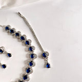 AD Necklace Set Zircon Blue