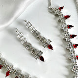 Luxurious Style Light Red drop stone  Set