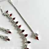 Luxurious Style Light Red drop stone  Set