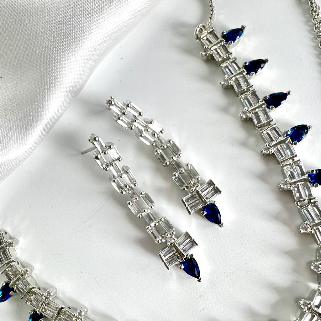 Luxurious Style Light Blue drop stone  Set
