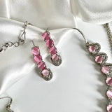 AD Necklace set Zircon Pink Stone