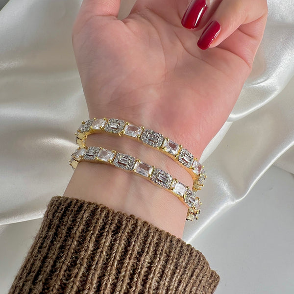 American Diamond Bangle 2pc. set