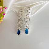 American Diamond Blue Silver ( Zircon) Earrings