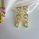 American Diamond Golden Green ( Zircon) Earrings