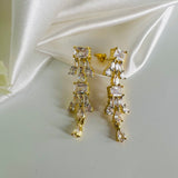 American Diamond Gold white Stone ( Zircon) Earrings