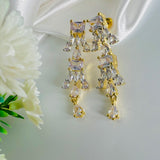American Diamond Gold Silver Stone ( Zircon) Earrings