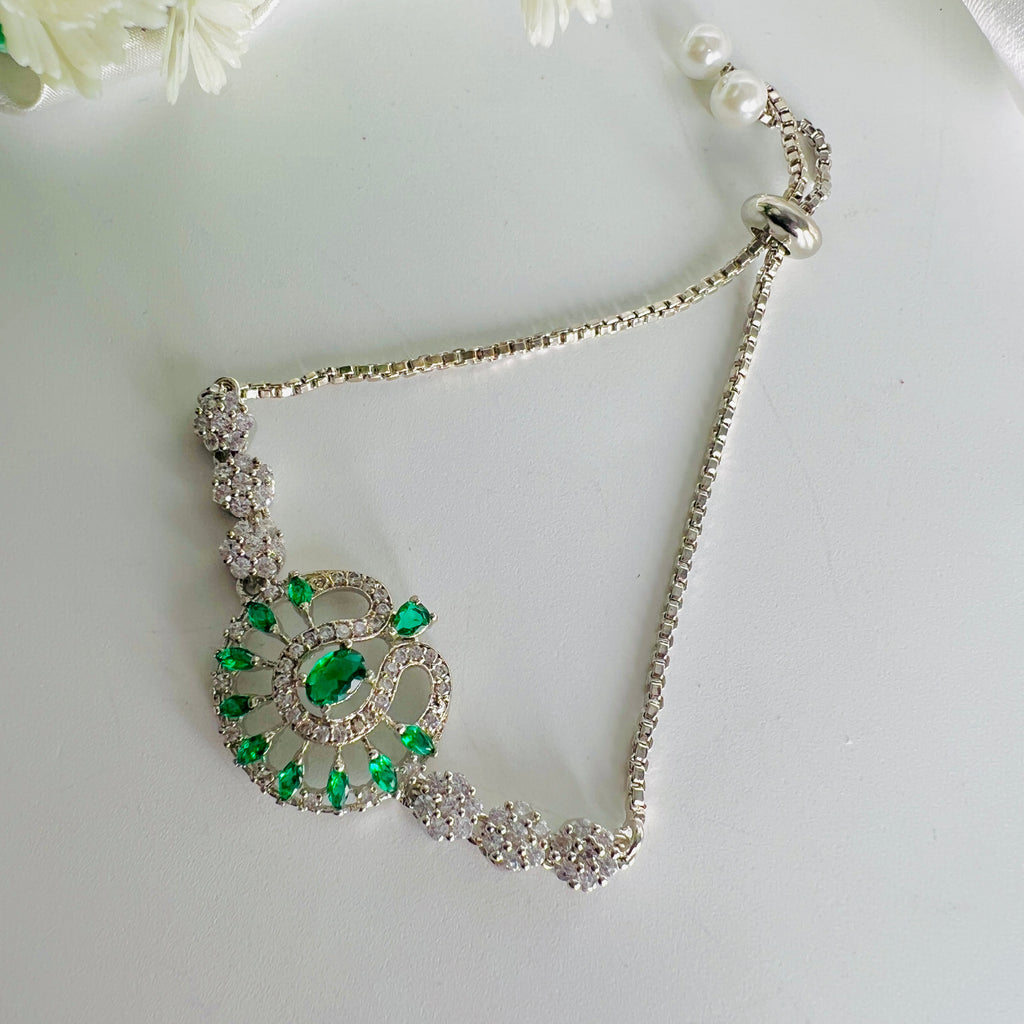 American Diamond Zircon Green Bracelet