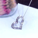 Silver Heart Design with Stones Necklace