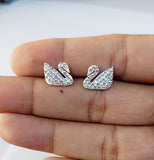 Stainless White Swan studs