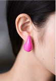 Pink Water Drop Design Earring