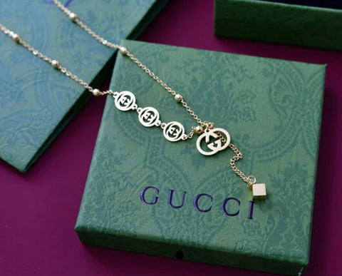 Stainless fancy Guci Gold chain Necklace