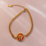 Stainless Red Face Bracelet
