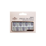 24 Pieces Of Square Head Short Solid Color Acrylic Nail Patch - 3243265.