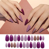 Fashion Onion Powder Purple Long Pointed Nail Pieces - 3243274 - Crazy Women is the Choice of millions