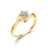 Simple Microinlaid Zircon Couple Ring - True Gold 3243154 - Crazy Women is the Choice of millions