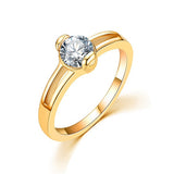 Simple Microinlaid Zircon Couple Ring -True Gold 3243157-7
