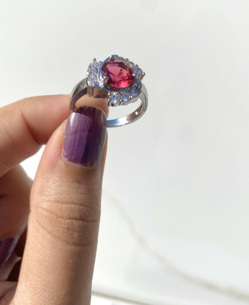 Ladies Ring  (Red Zircon Ring) | Jewellery Shop| Jewellery Store