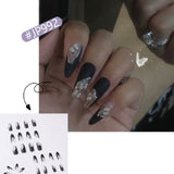 Baroque Butterfly Art Acrylic Nail with stickers - 3243245