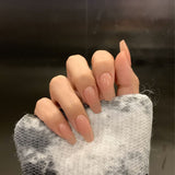 Fashion Naked Pink Short Ballet Finished Acrylic Nail - 3243248.