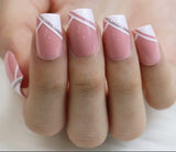 Gradient Acrylic Nails with stickers - 3243328