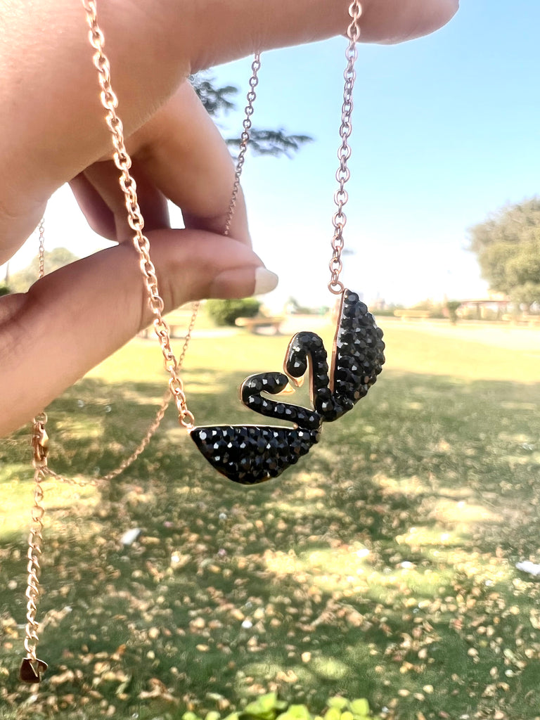 Korean Black Double Swan Necklace | Jewelry Store | Jewelry Shop
